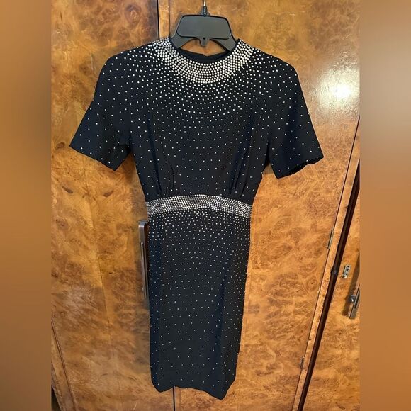 Elegant Vintage NYC Black Studded Dress - Picture 1 of 13